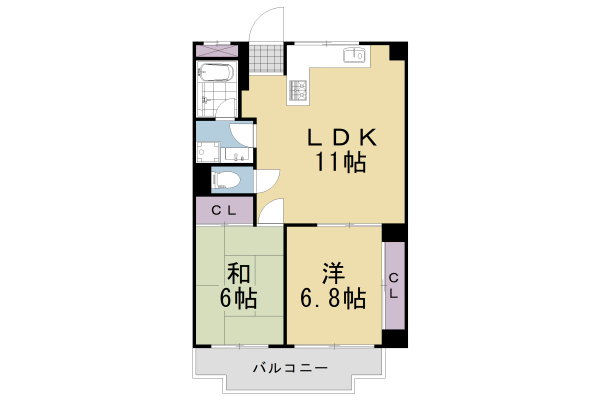 長岡京市奥海印寺のマンションの間取り