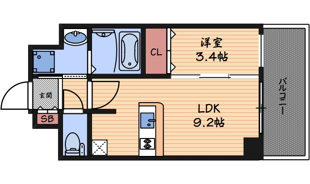 プレサンス立売堀ベルヴィルの間取り