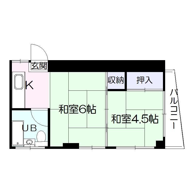 鹿児島市新屋敷町のマンションの間取り