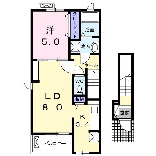 メ－ル　ソレイユIIの間取り