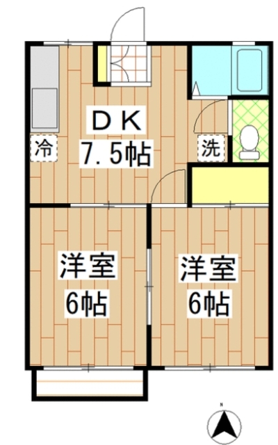 ＪＲ横浜線 相原駅 徒歩10分 2階建 築35年の間取り写真