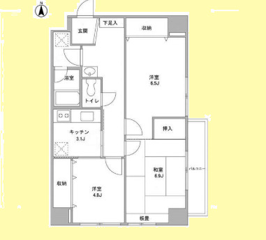 中川フラッツの間取り写真