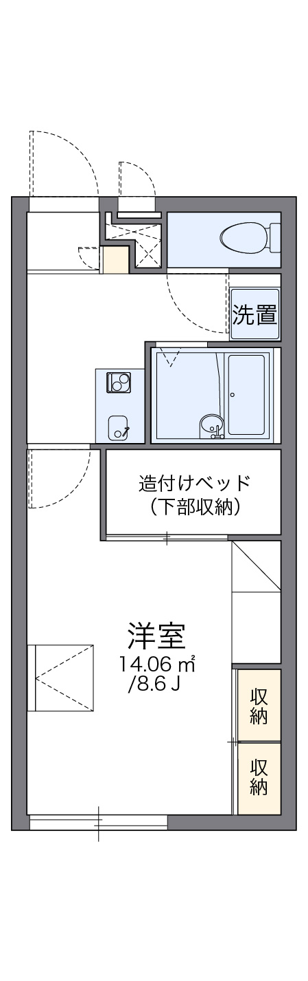 鹿児島市向陽のアパートの間取り