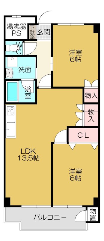 白河ハイツの間取り