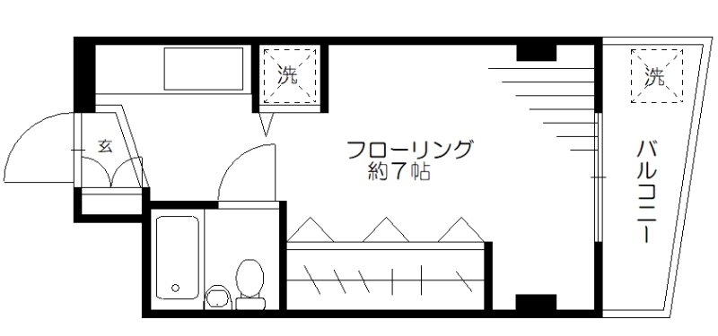 新宿区河田町のマンションの間取り