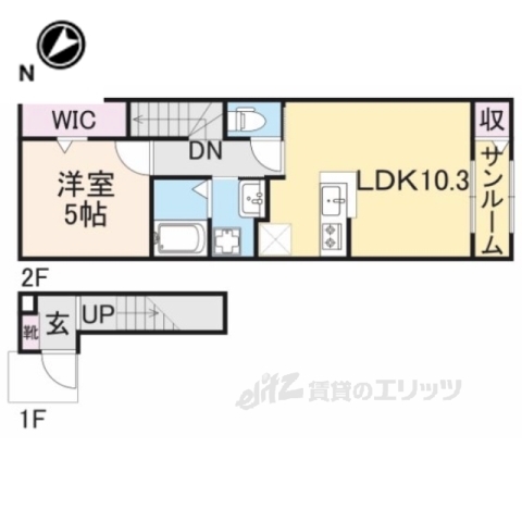 彦根市後三条町のアパートの間取り