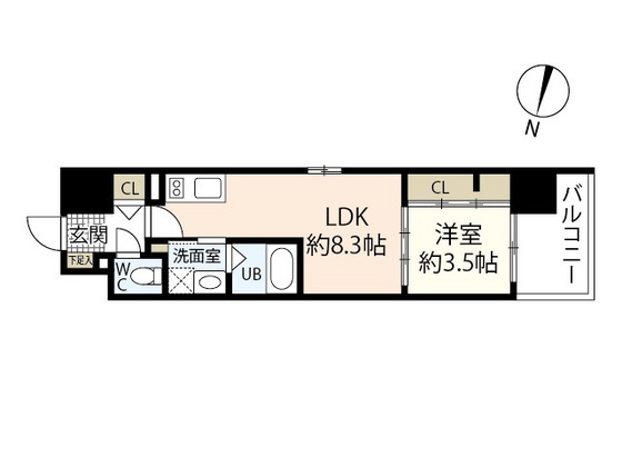 広島市南区比治山町のマンションの間取り