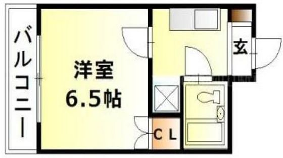 岡山市中区中納言町のマンションの間取り