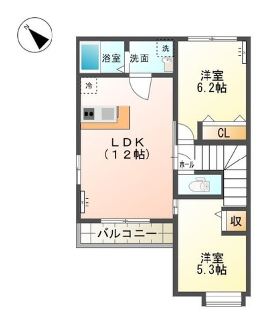 【和歌山市福島のアパートの間取り】