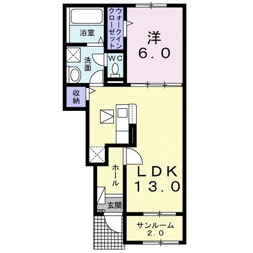 加須市川口のアパートの間取り