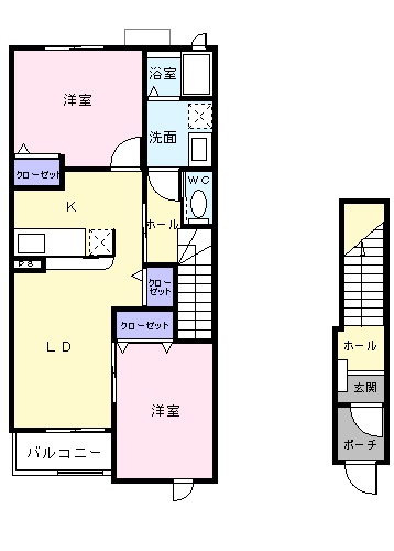 米子市淀江町佐陀のアパートの間取り