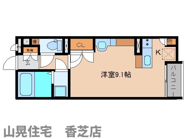 香芝市瓦口のアパートの間取り