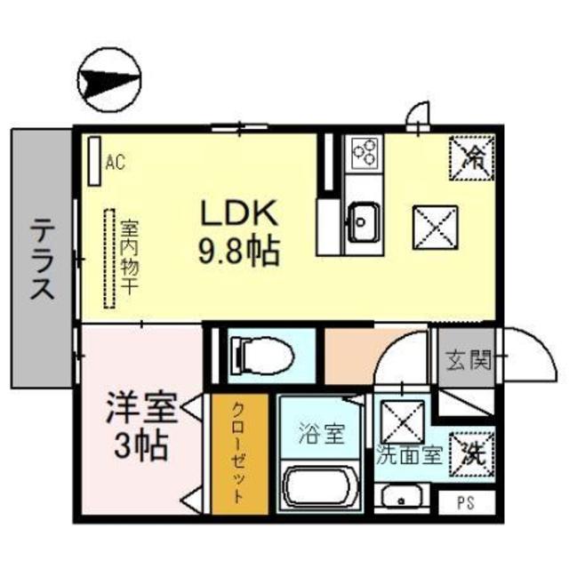 姫路市広畑区早瀬町のアパートの間取り