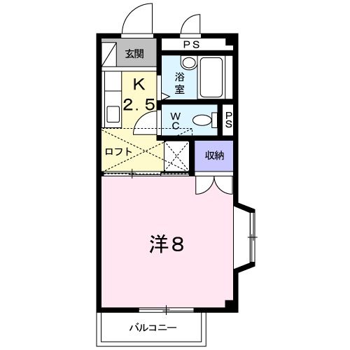 中間市東中間のアパートの間取り