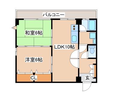 神戸市須磨区神撫町のマンションの間取り