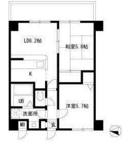 鎌ケ谷市くぬぎ山のマンションの間取り