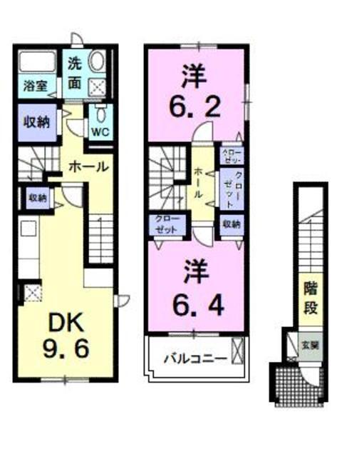 松山市水泥町のアパートの間取り