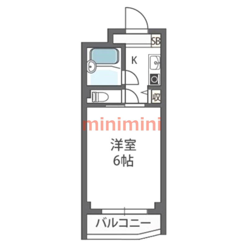 大阪市東淀川区上新庄のマンションの間取り