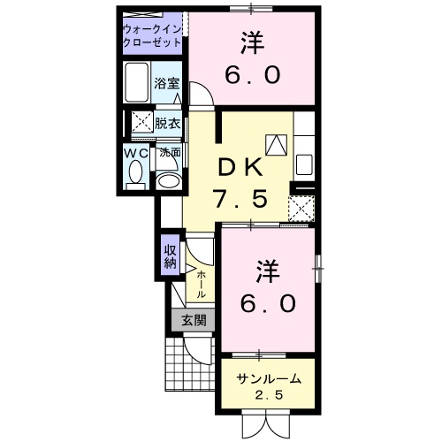 境港市芝町のアパートの間取り