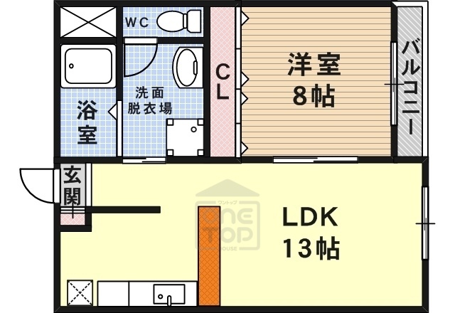 茨木市中穂積のマンションの間取り