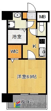 福岡市中央区春吉のマンションの間取り