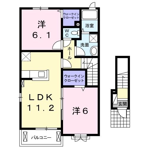 鹿島市大字山浦のアパートの間取り