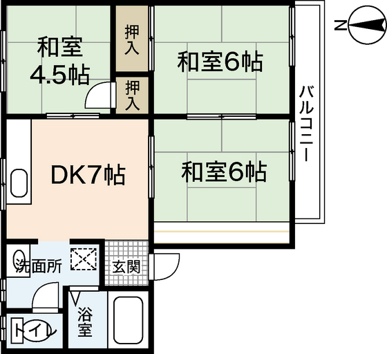 広島市中区江波南のアパートの間取り