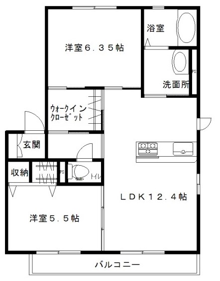 アンジュールＢの間取り