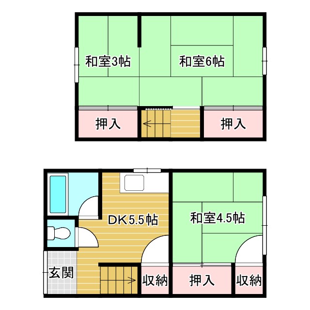 山手町2戸１貸家の間取り