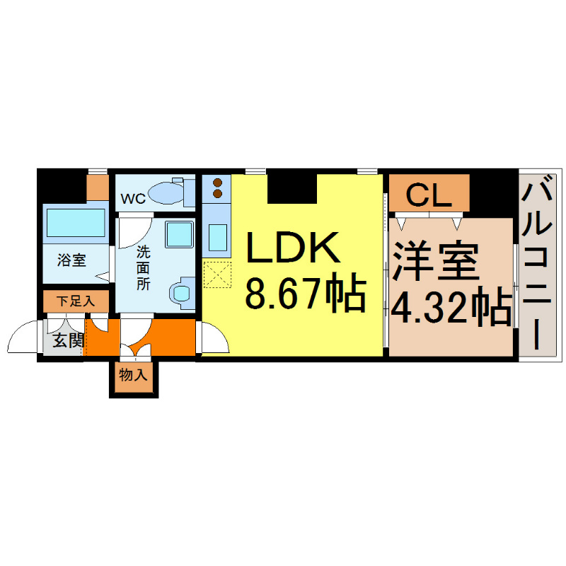 名古屋市中村区亀島のマンションの間取り