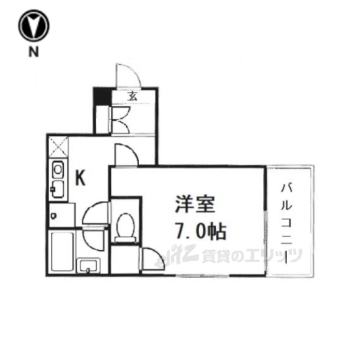 京都市西京区大枝沓掛町のアパートの間取り