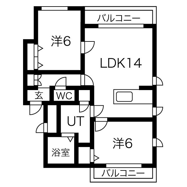 千歳市信濃のアパートの間取り