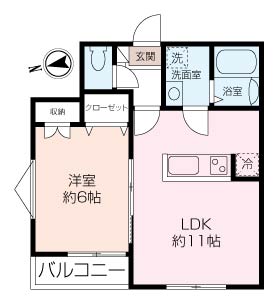 Sea Residence Fusatake　手前の間取り