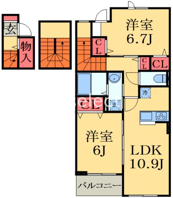 市原市郡本のアパートの間取り