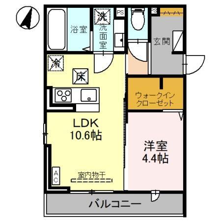 新潟市中央区本馬越のアパートの間取り