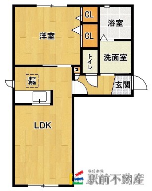 大野城市畑ケ坂のアパートの間取り