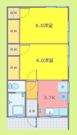 三内コーポの間取り