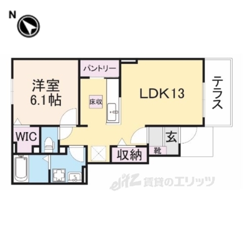 彦根市西沼波町のアパートの間取り