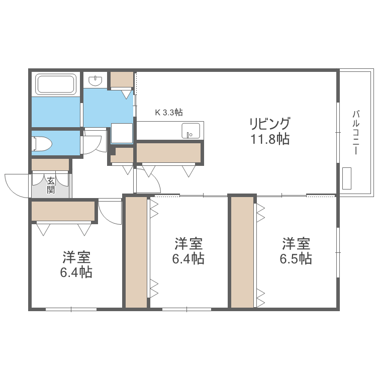 グランメール行啓通の間取り