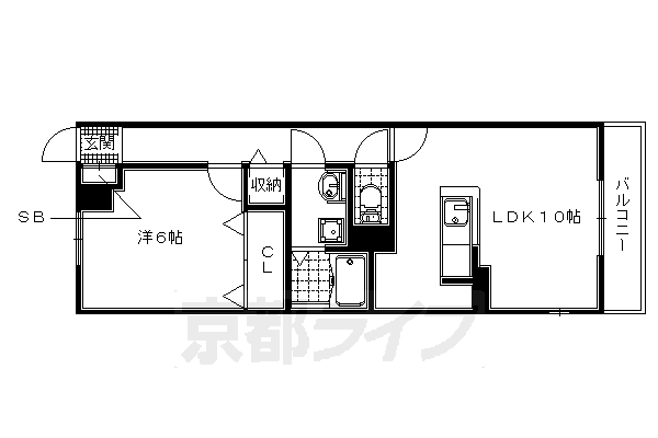 城陽市富野のアパートの間取り