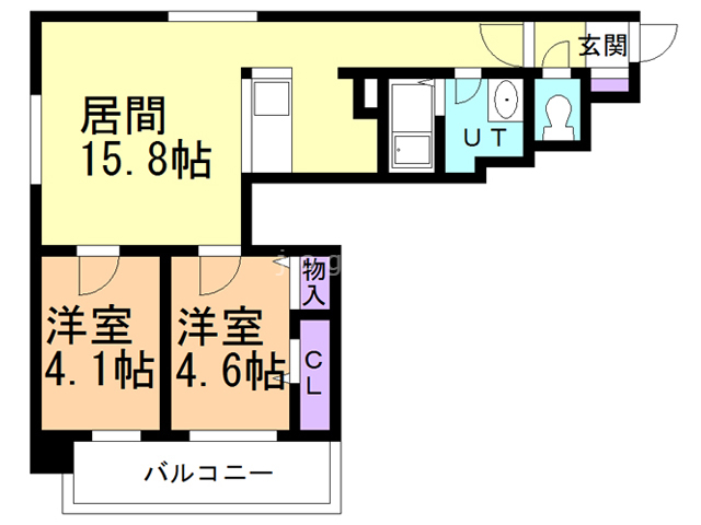 札幌市豊平区月寒中央通のマンションの間取り