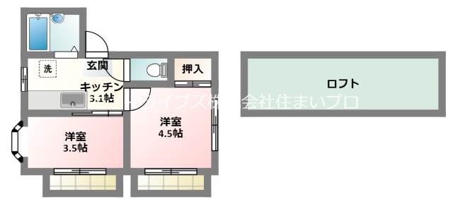 寝屋川市池田本町のマンションの間取り