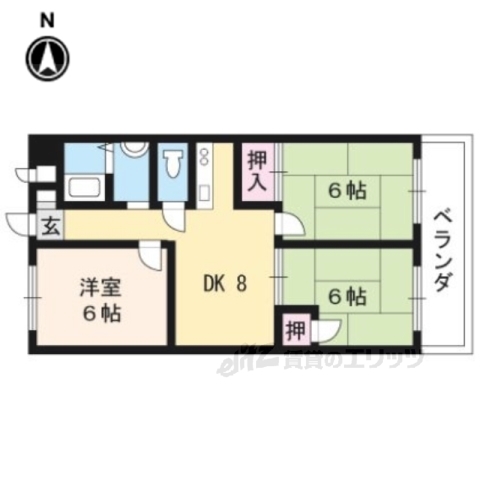 シャトー深草セカンドの間取り