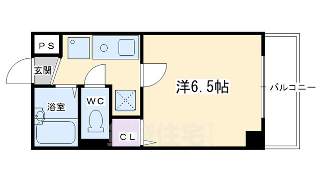 京都市左京区一乗寺宮ノ東町のマンションの間取り