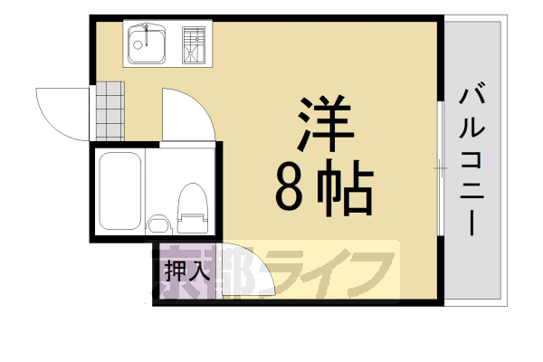 京都市西京区大枝塚原町のマンションの間取り