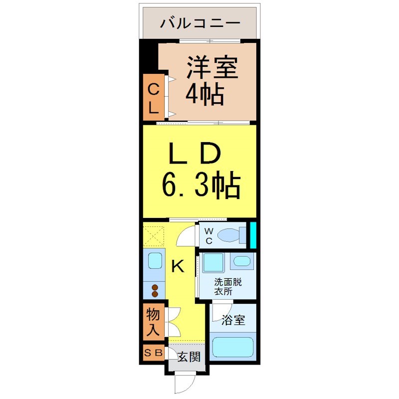 名古屋市中区上前津のマンションの間取り