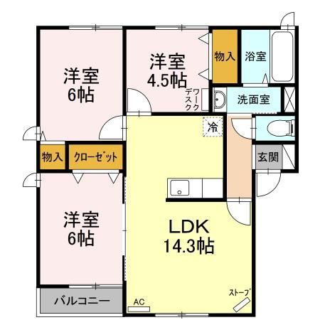 リビングタウン大野　Ｃの間取り