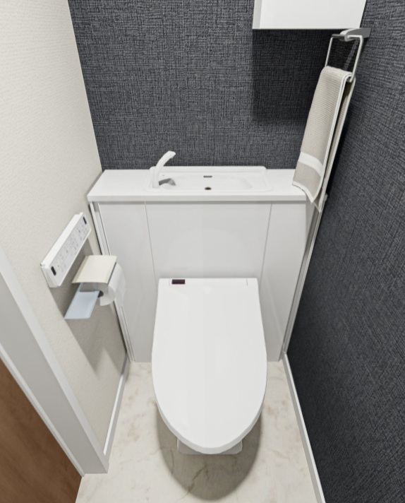 トイレ　スタイリッシュなトイレ♪完成イメージパースです♪現況優先です