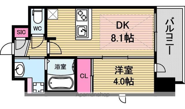 エステムコート谷町九丁目の間取り写真