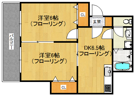 福岡市早良区小田部のマンションの間取り